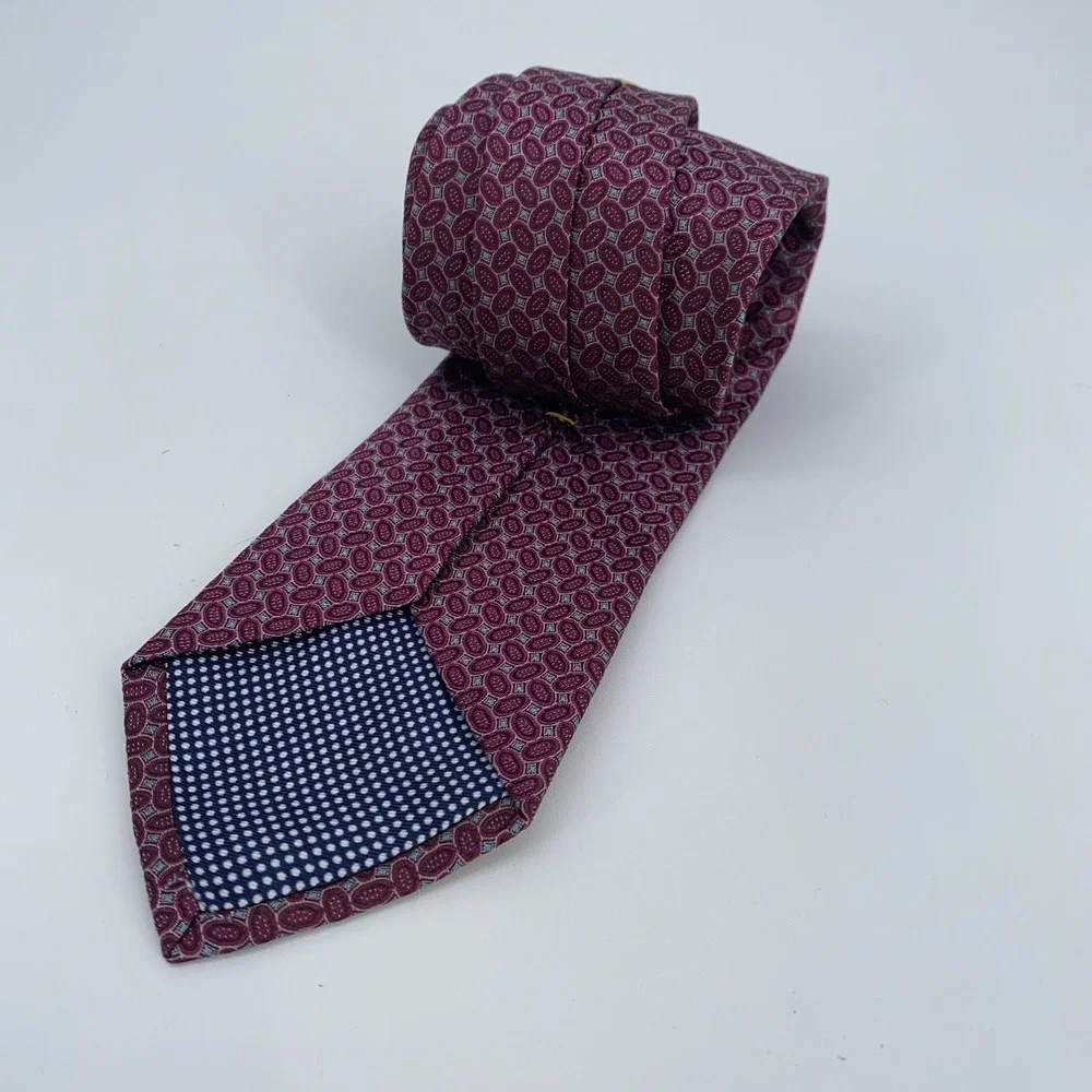 Eton Tie Men One Size Multi Patterned Silk Classic Luxury Necktie Italy Made NWT